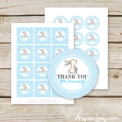 Blue Bunny Thank-You Favor Tags