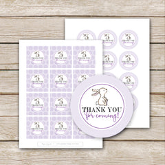 Purple Bunny Thank-You Favor Tags