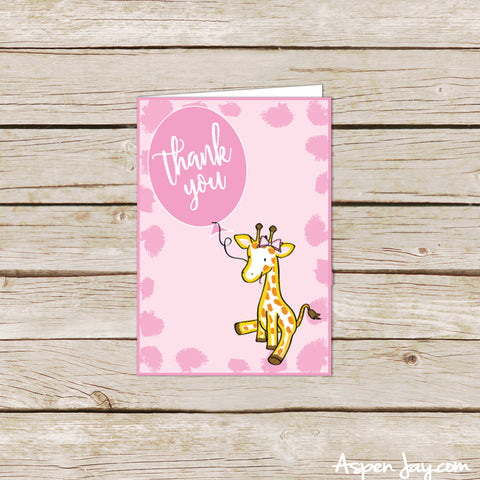 Giraffe Thank You Cards