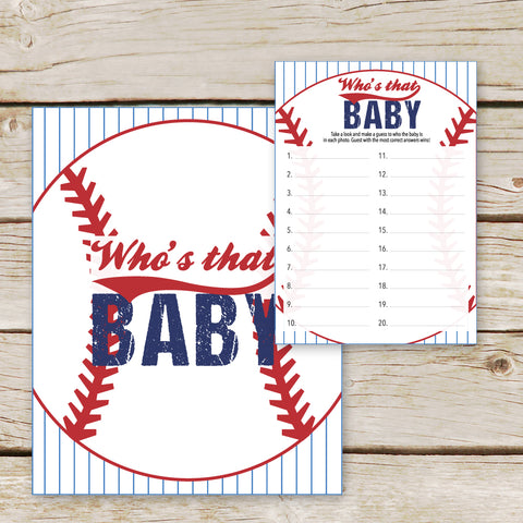 Baseball Guess Who's that Baby