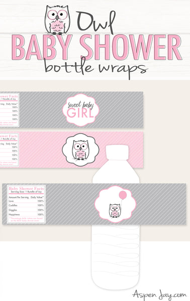 Pink Owl Bottle Labels